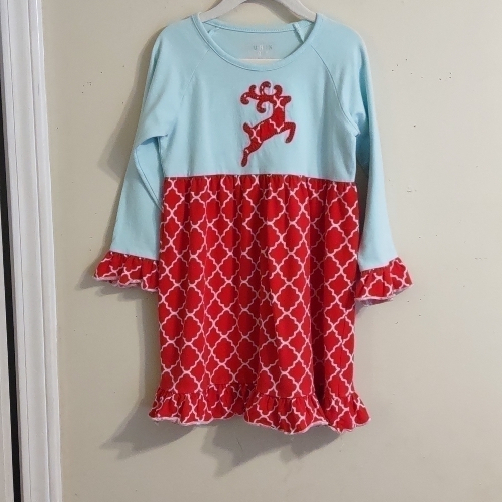 Southern Tots Little Girls Red and white Christmas Dress